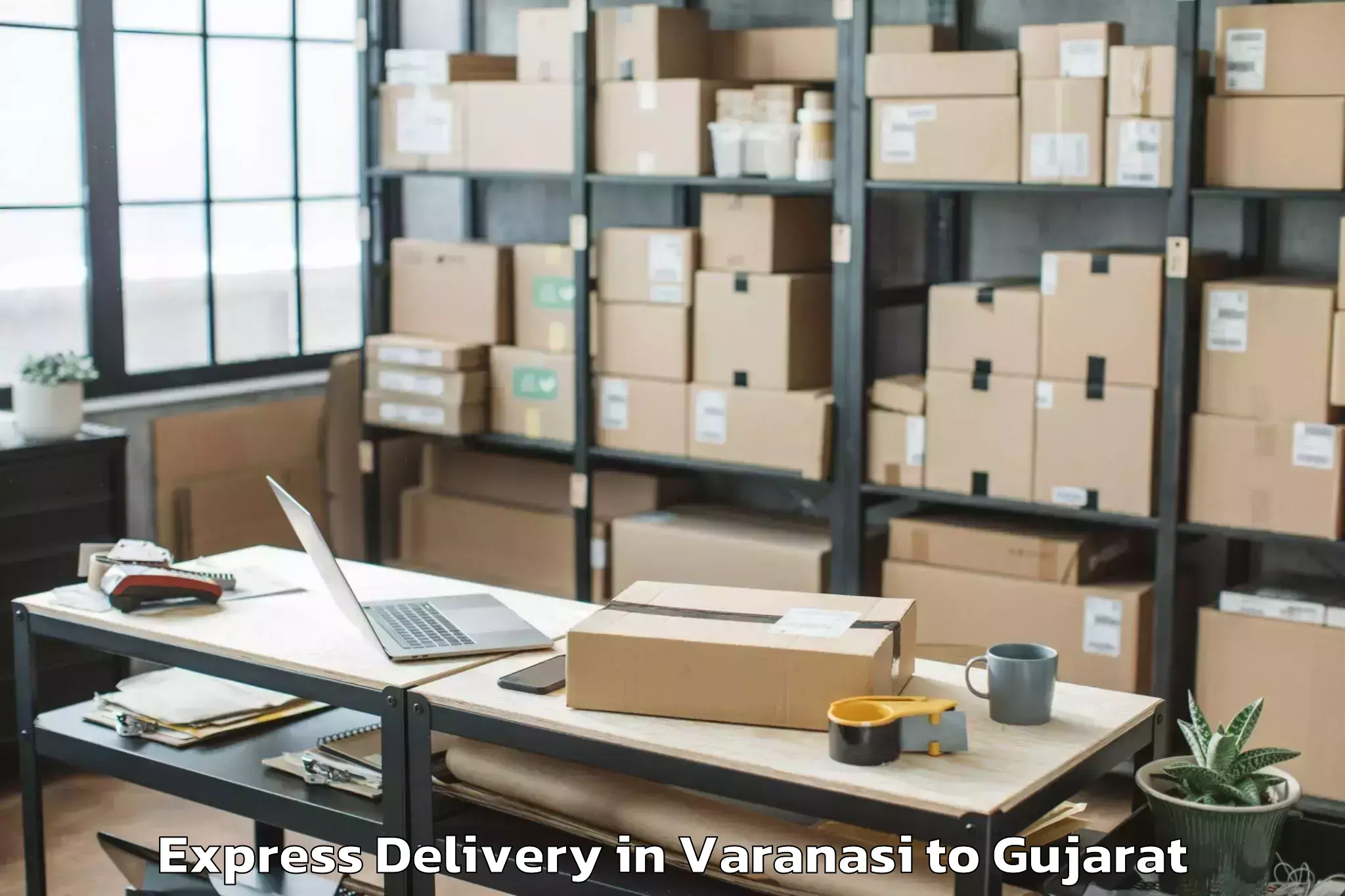 Book Varanasi to Vaghodia Ina Express Delivery Online